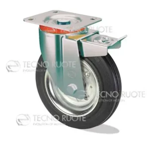 Ruota in Gomma Su Piastra Girevole Con Freno