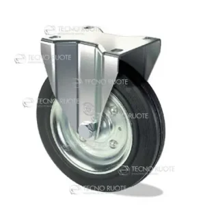 Ruota In Gomma Su Piastra Fissa