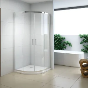 Box Doccia Tondo In Vetro Trasparente-Clear cm. 78x78