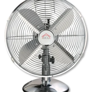 Ventilatore Da Tavolo 30 cm In Metallo Cromato 3 Velocità 35W