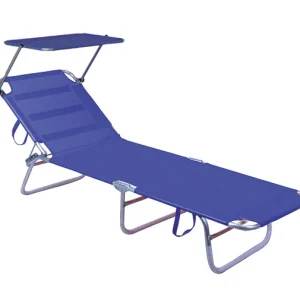 Lettino Richiudibile Con Parasole In Alluminio E Texilene