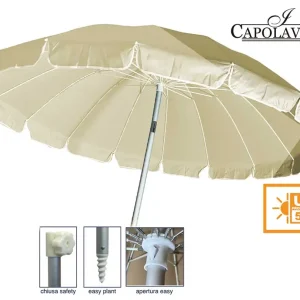 Ombrellone Mare Luxury d.220 16 Stecche Panna