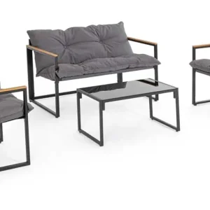 Salotto Ilda In Acciaio Set 4 Pezzi Antracite
