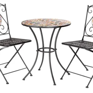 Set Tavolo Mosaico+2 Sedie Flower