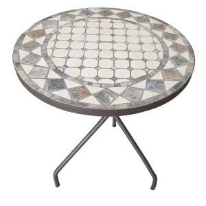 Tavolo Ferro Battuto Mosaico Tondo
