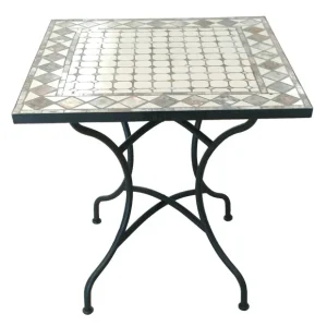 Tavolo Ferro Battuto Mosaico  Quadrato