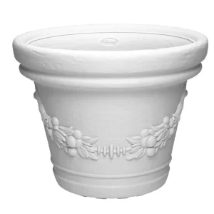 Vaso Tondo Festonato In Resina