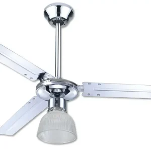 Ventilatore Soffitto Cromato Con Luce