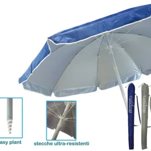 Ombrellone Mare Duplex d.200 8 Stecche Colori Assortiti