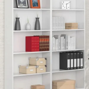 Libreria 5 Piani cm.80x28x201h Bianco Lucido