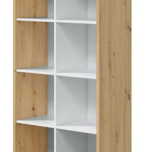 Libreria Cubi Rovere Nodi/Bianco cm.71.5x33x137h