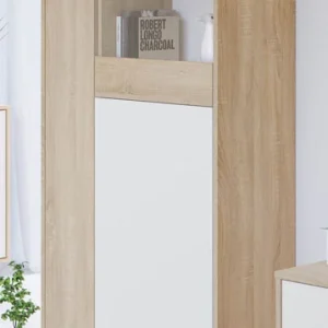 Vetrina cm.77x33x142h 3 Ante Rovere Canadian Bianco