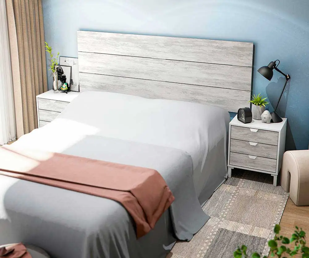 Testiera Con 2 Comodini Bianco Artik - Bianco Velho