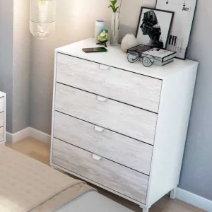 Cassettiera Como Soho Bianco Artik - Bianco Velho 78x40x94h