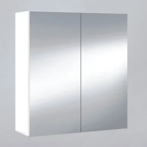 Armadietto Con Specchio 2 Ante cm.60x21x65h Finitura Bianca