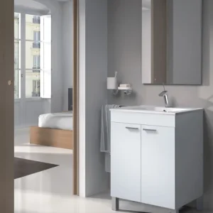 Mobile Bagno 60x45x80h Bianco Con Specchio