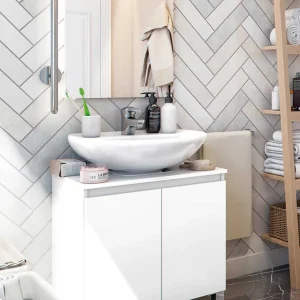 Mobile Bagno Sotto Lavello Bianco Lucido 60x40x63,5h