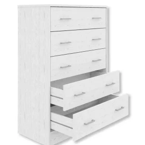 Cassettiera 5 Cassetti Bianco Alpes cm.79x40x114h