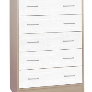 Cassettiera 5 Cassetti Canadian/White cm.79x40x114h