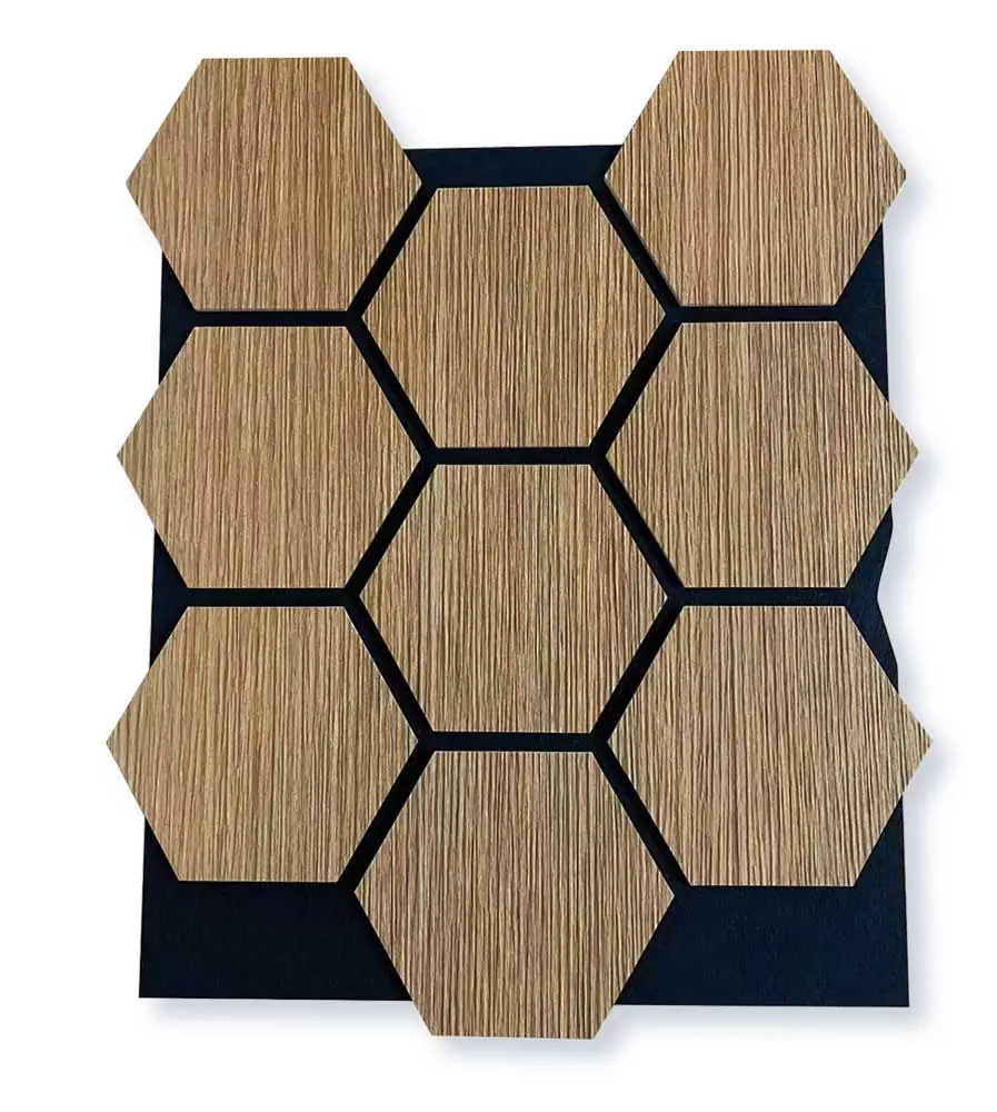 Pannello Murale Fonoassorbente Combo Esagonale 62,6x76,6x1,3 Rovere - immagine 2